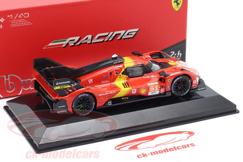 Ferrari 499P #51 Sieger 24h LeMans 2023 Pier Guidi, Calado, Giovinazzi 1:43 Bburago