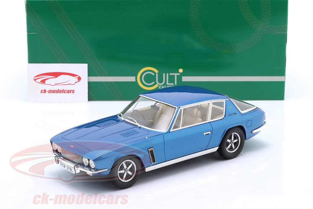 Jensen Interceptor III Bouwjaar 1972-1975 blauw metalen 1:18 Cult Scale