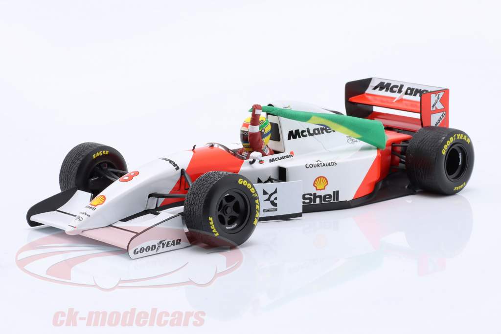 Ayrton Senna McLaren MP4/8 #8 vinder europæisk GP formel 1 1993 1:18 Minichamps