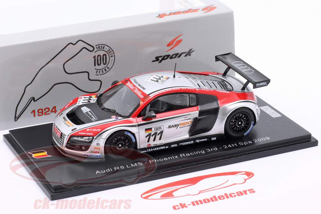 Audi R8 LMS #111 第三名 24h Spa 2009 Phoenix Racing 1:43 Spark