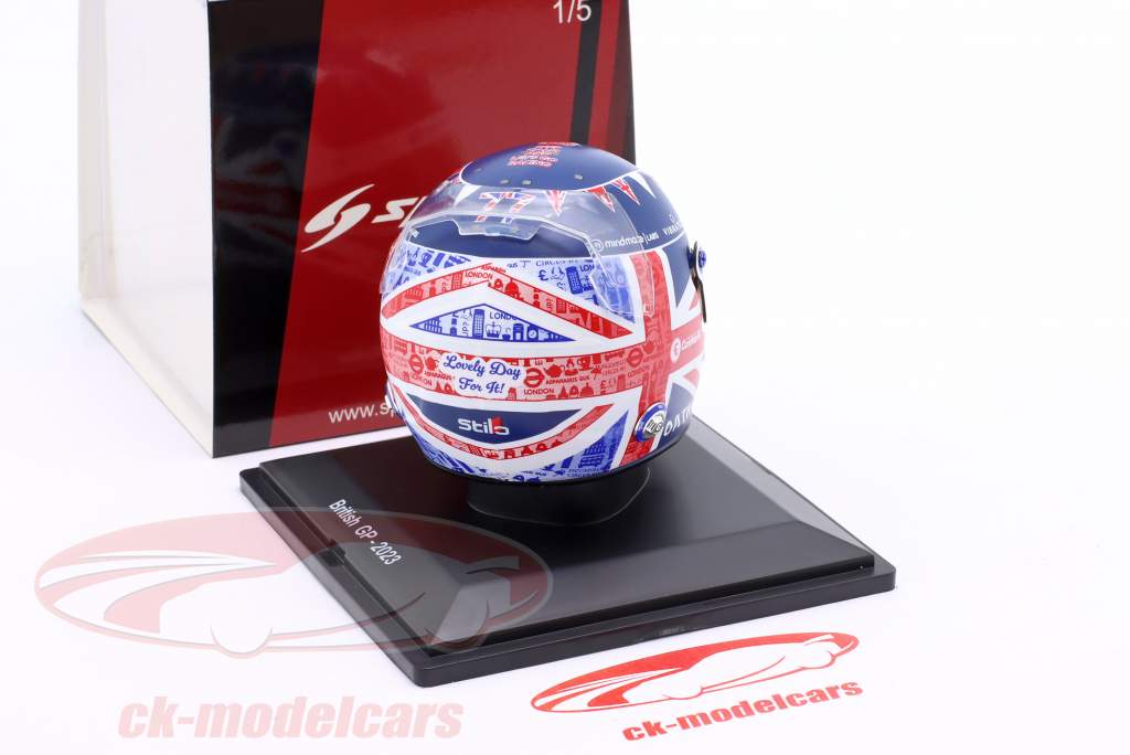 V. Bottas Alfa Romeo F1 Team Stake #77 britisk GP formel 1 2023 hjelm 1:5 Spark