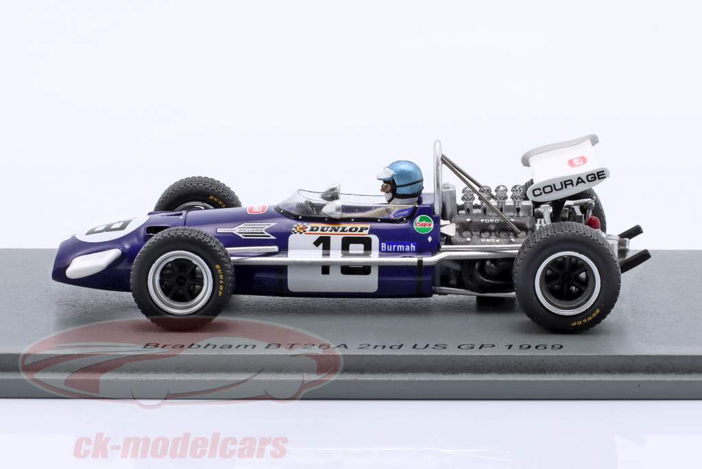 Piers Courage Brabham BT26A #18 2nd USA GP Formel 1 1969 1:43 Spark