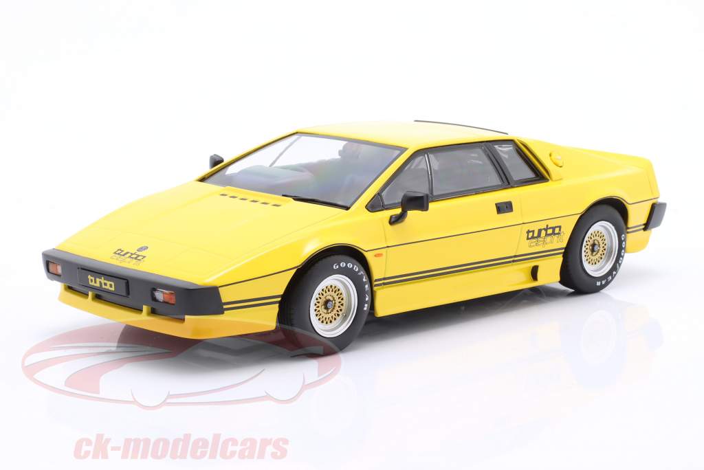 Lotus Esprit Turbo Bouwjaar 1981 geel 1:18 KK-Scale