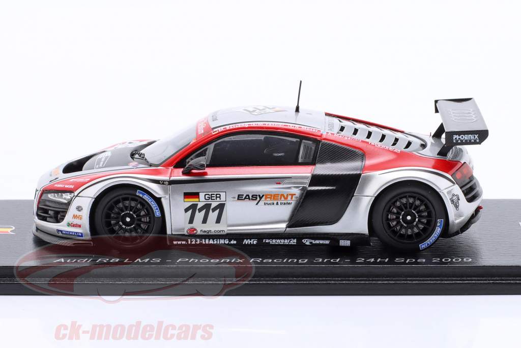 Audi R8 LMS #111 第三名 24h Spa 2009 Phoenix Racing 1:43 Spark