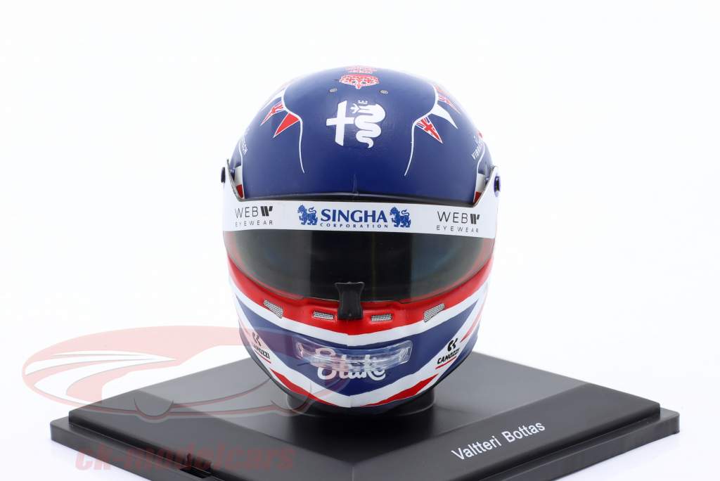 V. Bottas Alfa Romeo F1 Team Stake #77 britisk GP formel 1 2023 hjelm 1:5 Spark