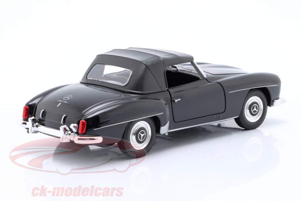 Mercedes-Benz 190 SL with Soft top year 1955 black 1:24 Welly