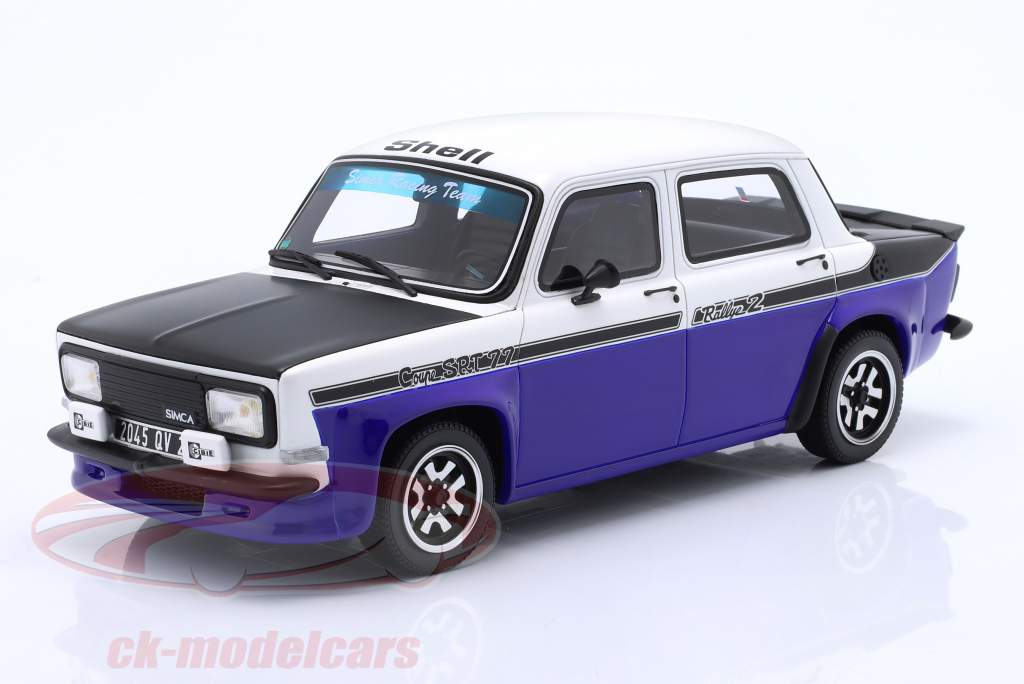 Simca 1000 Rallye 2 STR Byggeår 1977 blå / hvid 1:18 OttOmobile