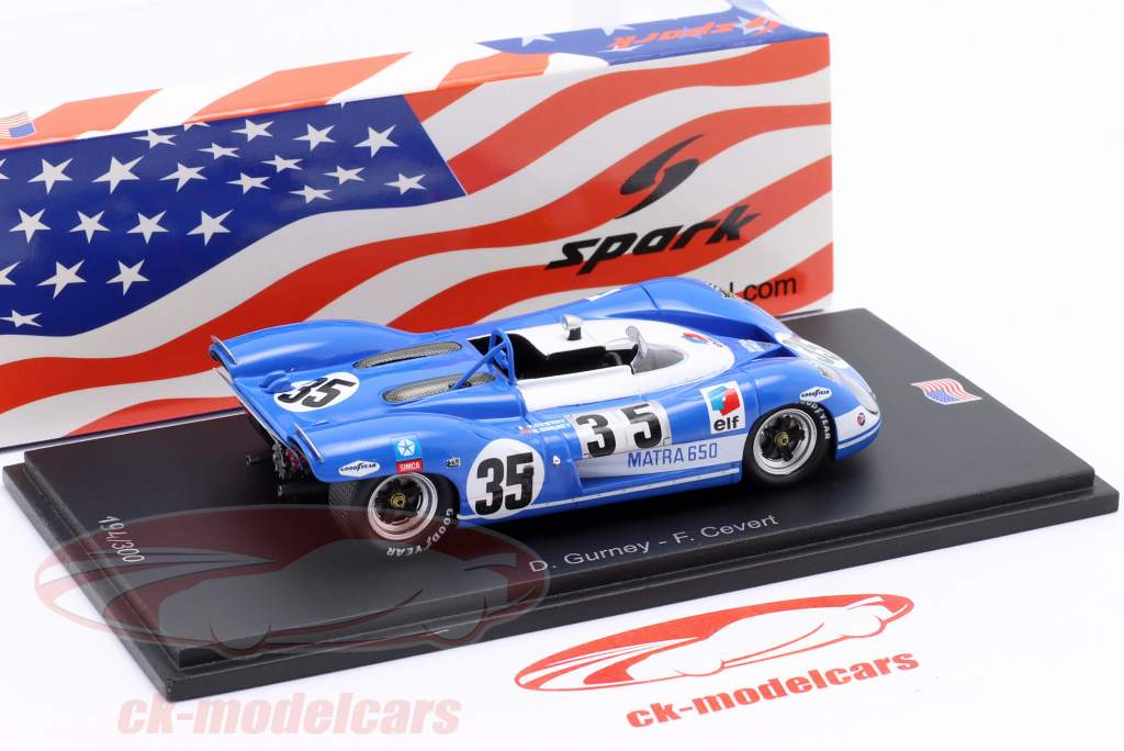 ミニカー　1/43 Matra MS650 12H Sebring 1970 D. Gurney - F. Cevert #35 [US307] 1/43 Spark 1970 Matra MS650 No.35 12H Sebring D. Gurney - F