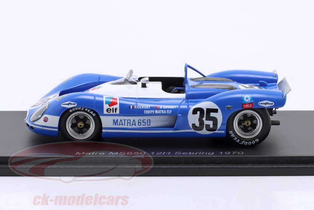 Matra MS650 #35 12h Sebring 1970 Gurney, Cevert 1:43 Spark