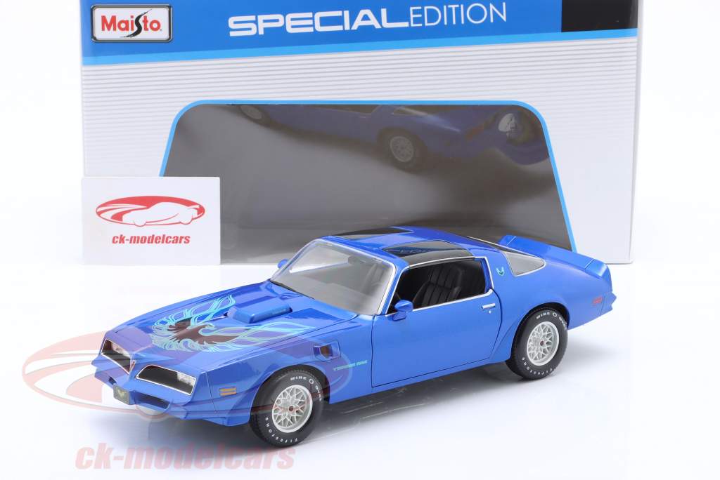 Pontiac Firebird Trans Am Byggeår 1978 blå 1:18 Maisto