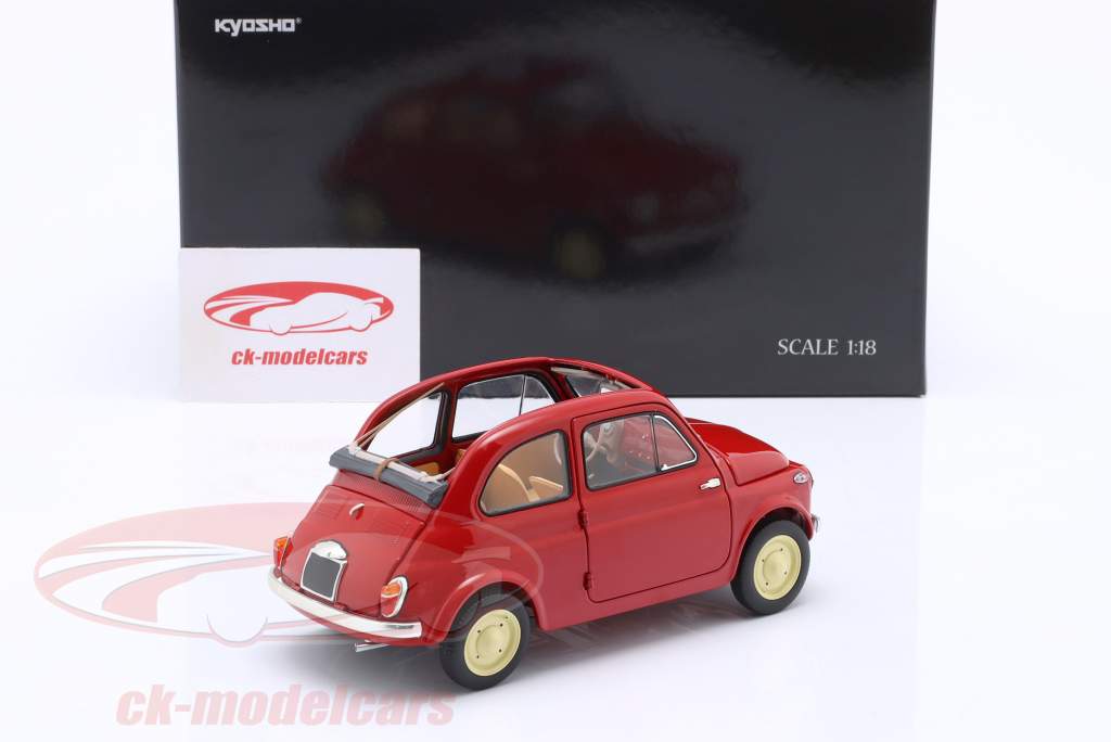 Fiat 500 D Cabriolet Open Top Baujahr 1960 rot 1:18 Kyosho