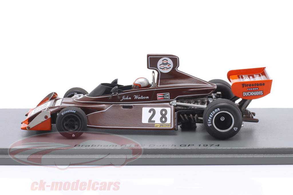 John Watson Brabham BT42 #28 7º Holanda GP Fórmula 1 1974 1:43 Spark