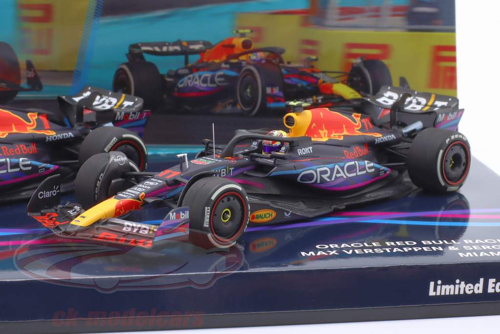 2-Car Set Verstappen #1 & Perez #11 Miami GP fórmula 1 2023 1:43 Minichamps