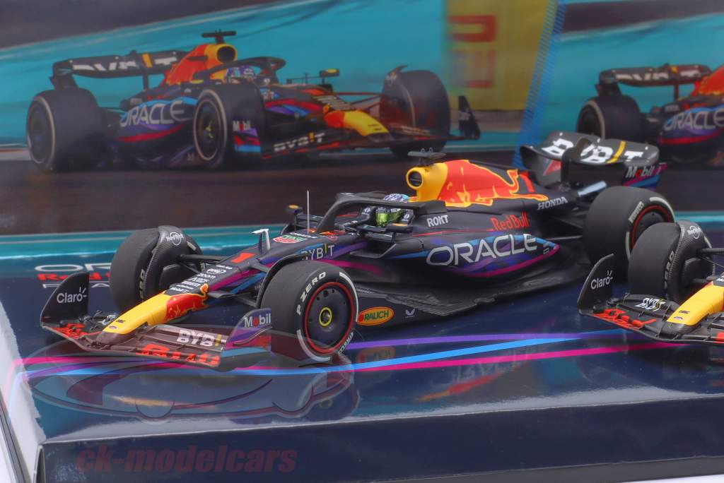 2-Car Set Verstappen #1 & Perez #11 Miami GP fórmula 1 2023 1:43 Minichamps