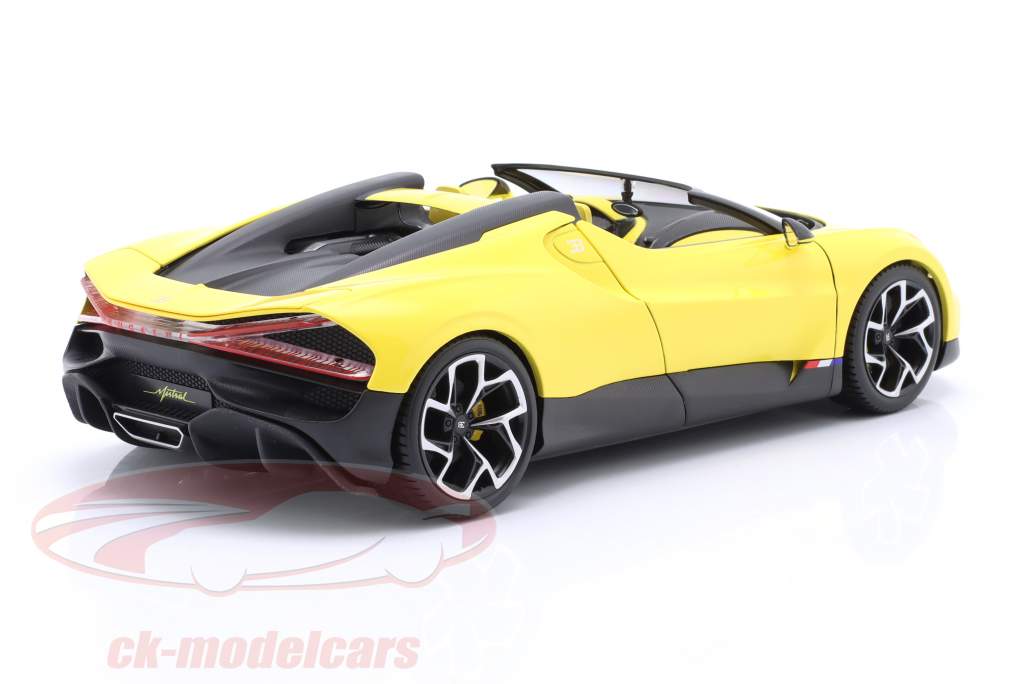 Bugatti W16 Mistral Année de construction 2023 jaune 1:18 Bburago