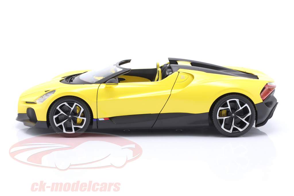 Bugatti W16 Mistral Année de construction 2023 jaune 1:18 Bburago