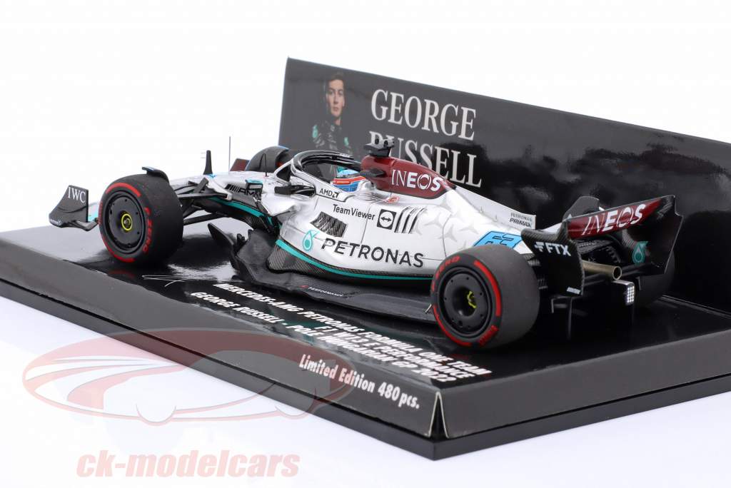 G. Russell Mercedes-AMG F1 W13 #63 1° Poli Ungheria GP formula 1 2022 1:43 Minichamps