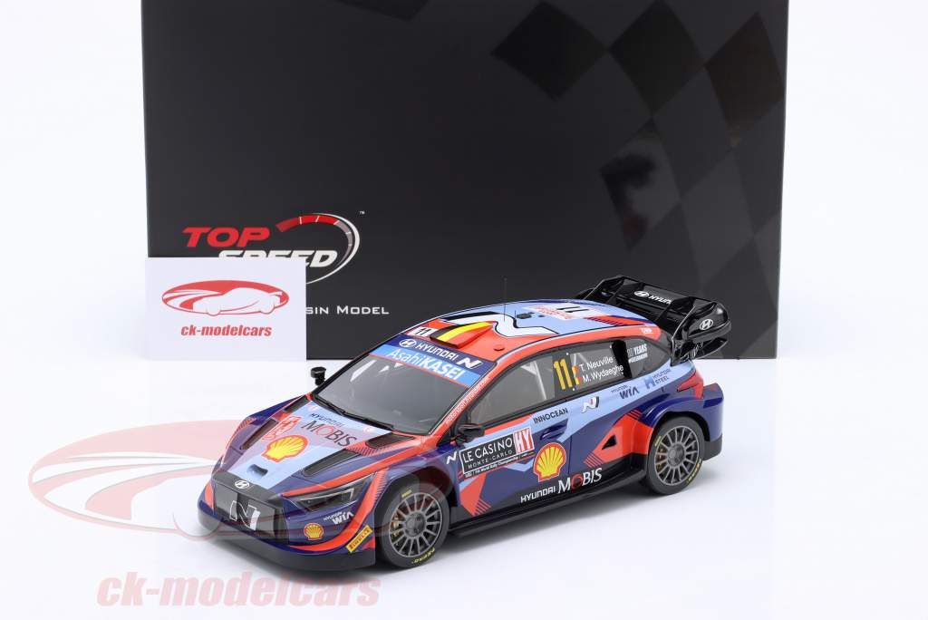 Hyundai i20 N Rally1 #11 3rd Rallye Monte Carlo 2023 Neuville, Wydaeghe 1:18 TrueScale