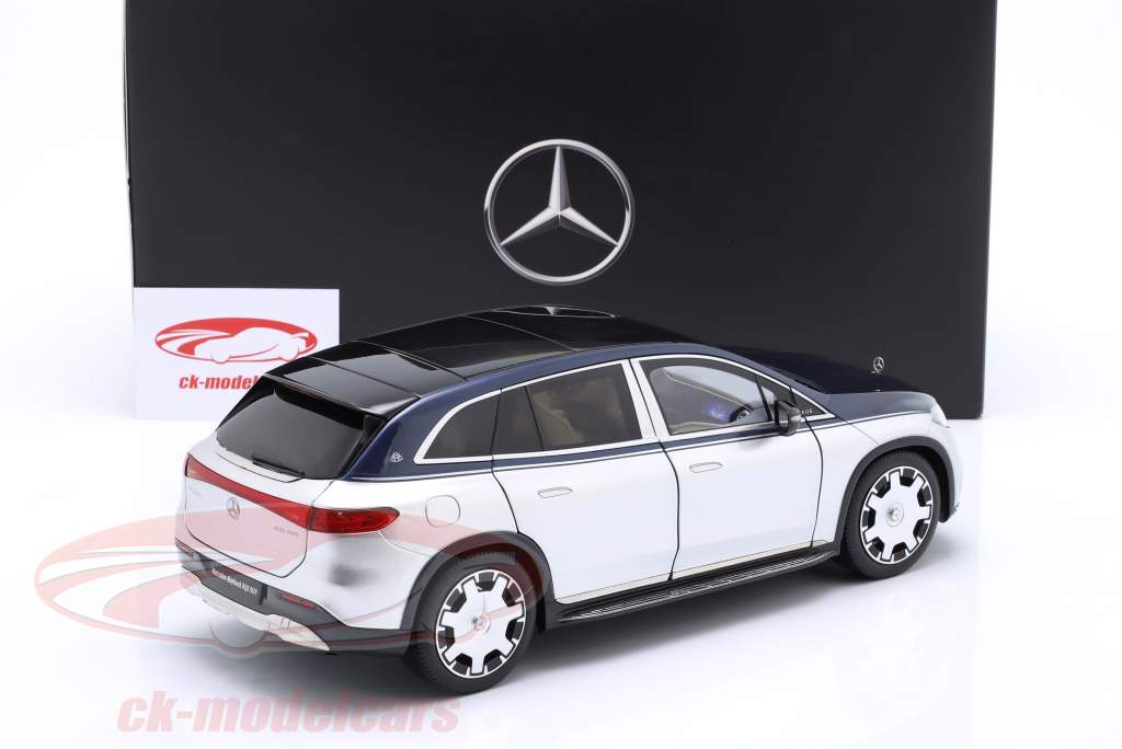 Mercedes-Maybach EQS 680 SUV (Z296) 2024 azul náutico / plata de alta tecnología 1:18 NZG