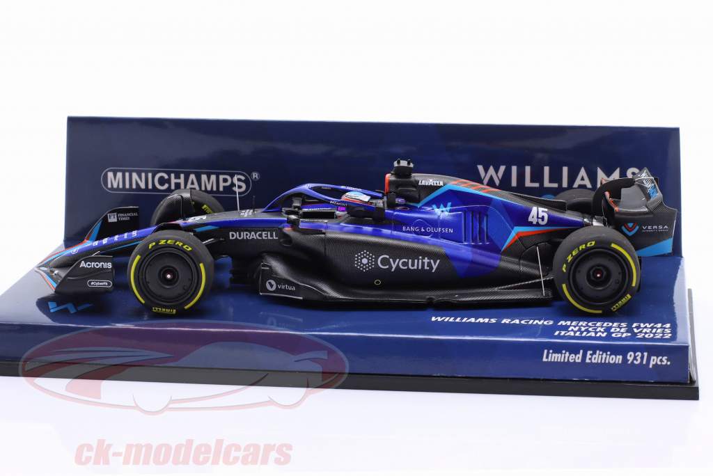 Nyck de Vries Williams FW44 #45 9e Italië GP formule 1 2022 1:43 Minichamps