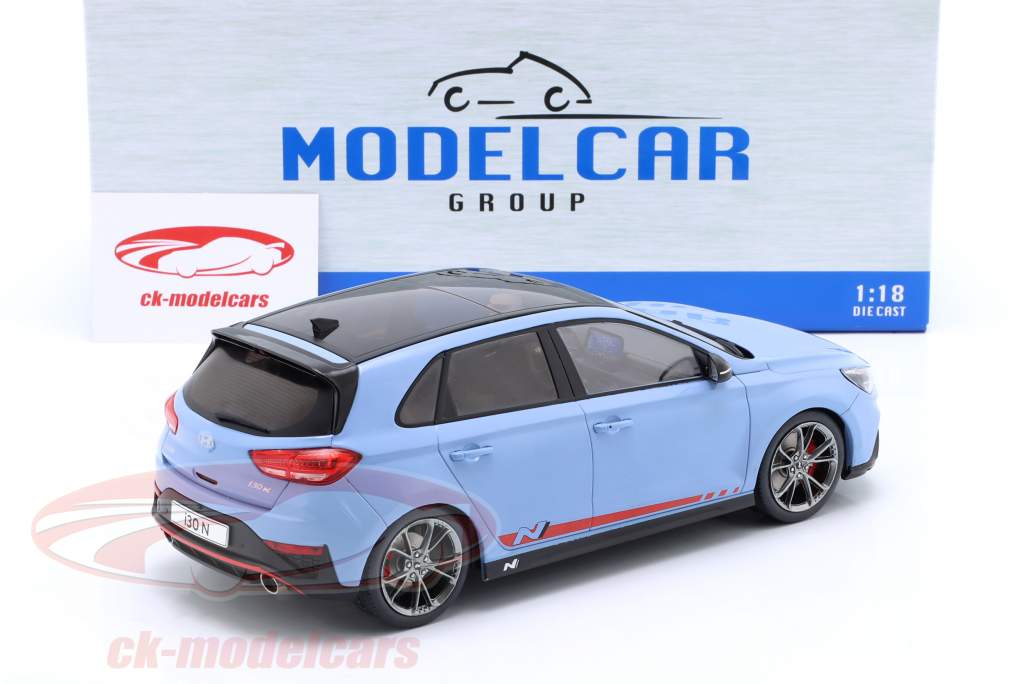 Hyundai i30 N Bouwjaar 2021 lichtblauw 1:18 ModelCar Group