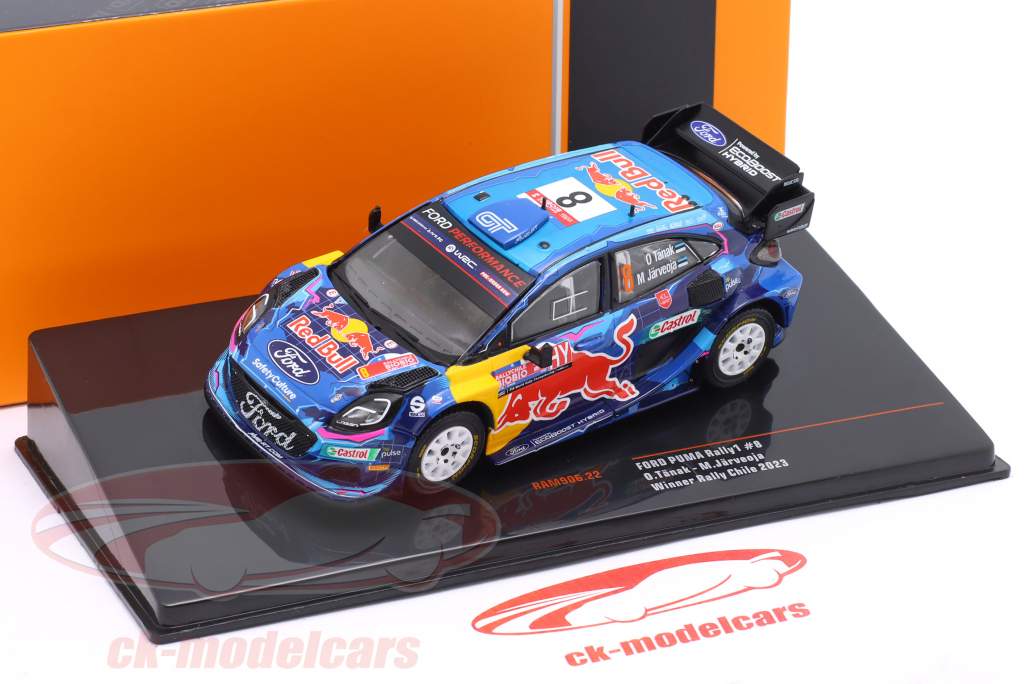 Ford Puma Rally1 Hybrid #8 gagnant Rallye Chili 2023 Tänak, Järveoja 1:43 Ixo