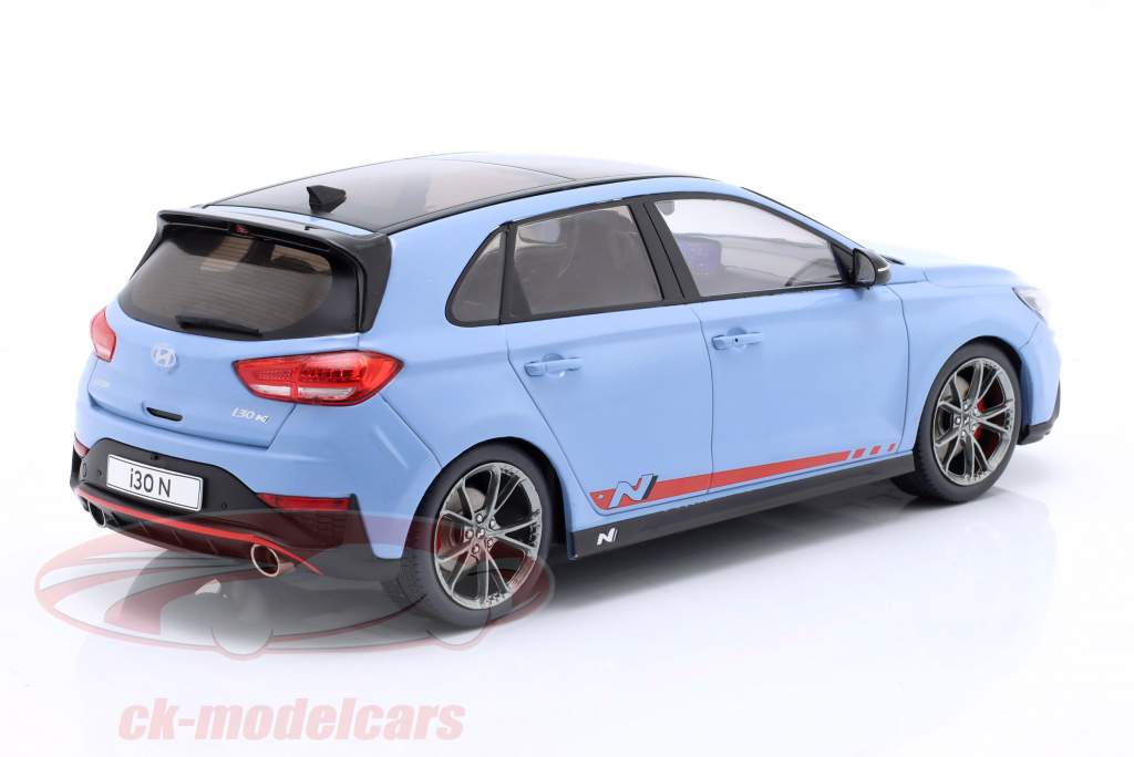 Hyundai i30 N Bouwjaar 2021 lichtblauw 1:18 ModelCar Group