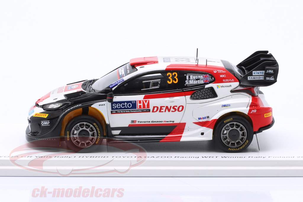 Toyota GR Yaris Rally1 Hybrid #33 ganador Rallye Finlandia 2023 Evans, Martin 1:43 Spark
