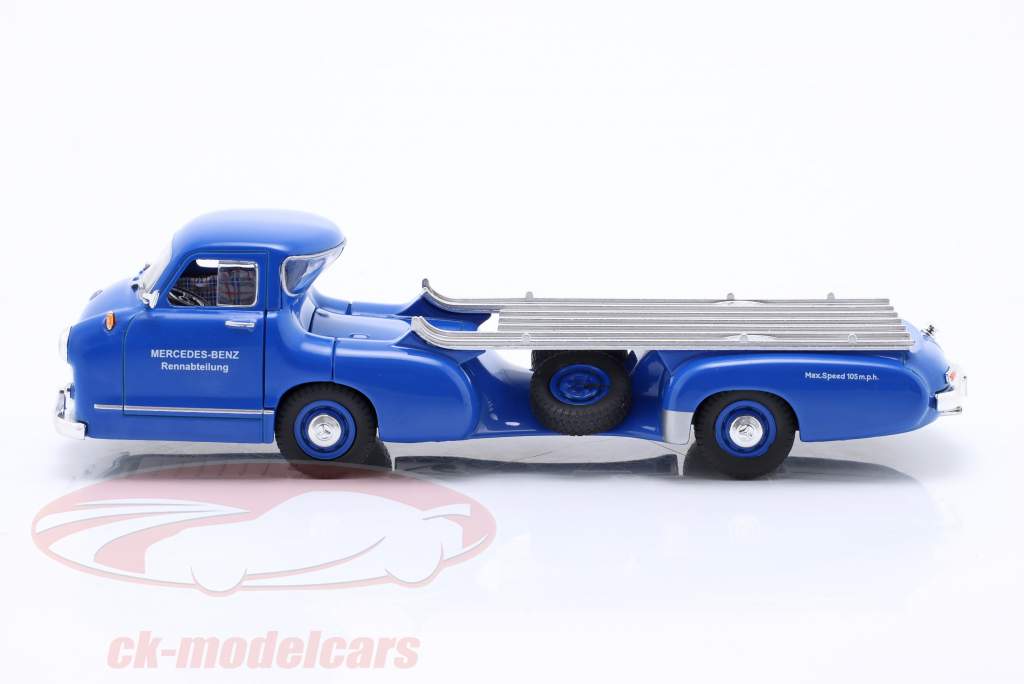 Mercedes-Benz transportador de carreras Azul Preguntarse Año de construcción 1955 azul 1:43 Altaya