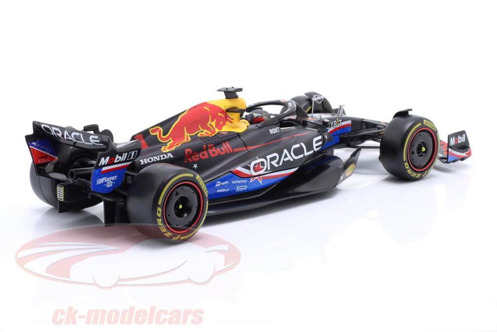Max Verstappen Red Bull RB19 #1 gagnant USA GP formule 1 Champion du monde 2023 1:24 Bburago