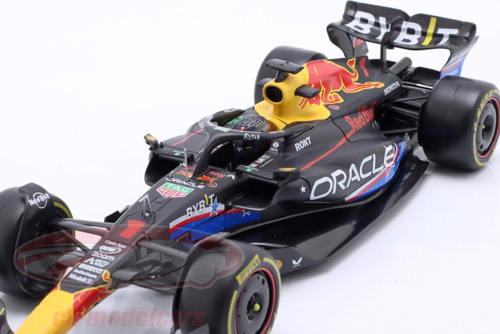 Max Verstappen Red Bull RB19 #1 gagnant USA GP formule 1 Champion du monde 2023 1:24 Bburago