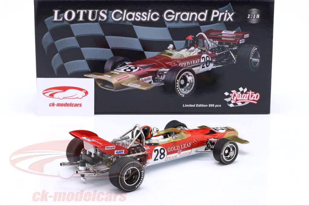 Emerson Fittipaldi Lotus 49C #28 Storbritannien GP formel 1 1970 1:18 Quartzo