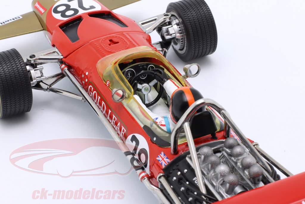 Emerson Fittipaldi Lotus 49C #28 Storbritannien GP formel 1 1970 1:18 Quartzo