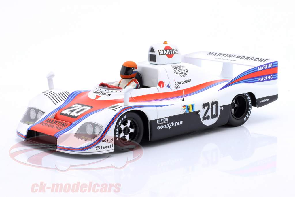 Siddende Racerkørerfigur 1978 med orange hjelm 1:18 FigurenManufaktur