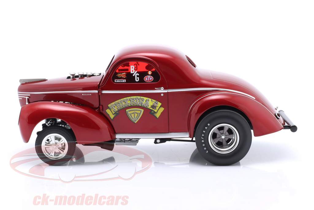 Rocket Gasser Sled Teixeira Byggeår 1940 rød 1:18 GMP