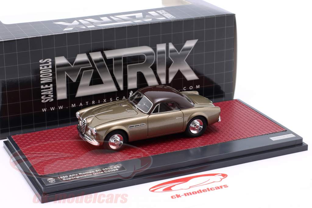 Alfa Romeo 6C 2500 SS Supergioiello Ghia Coupe Byggeår 1950 kobberbrun 1:43 Matrix
