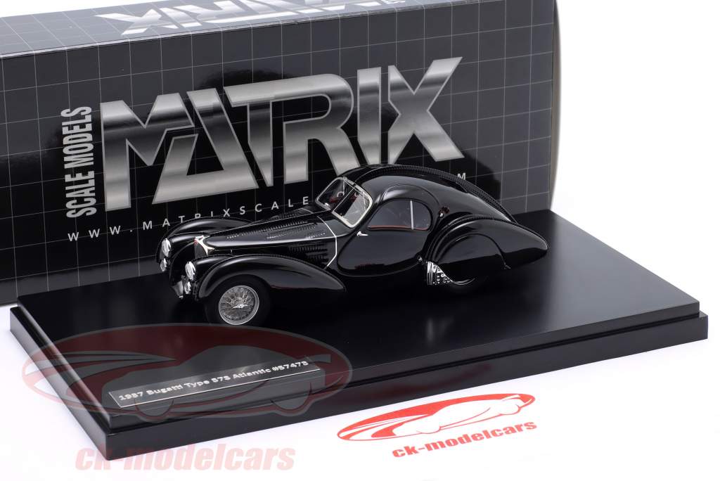 Bugatti T57S Atlantic Ano de construção 1937 preto 1:43 Matrix