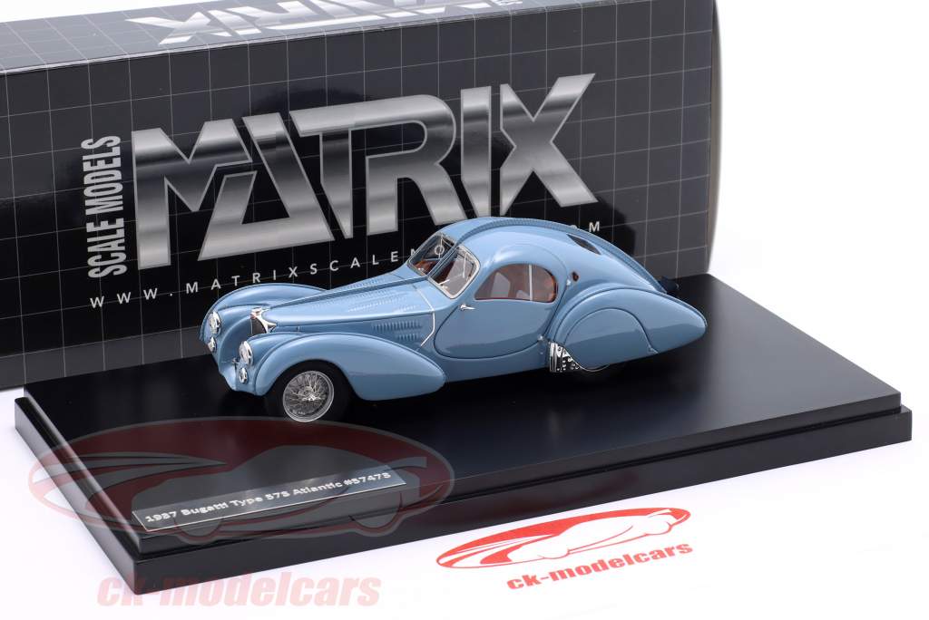 Bugatti T57S Atlantic Année de construction 1937 gris-bleu 1:43 Matrix