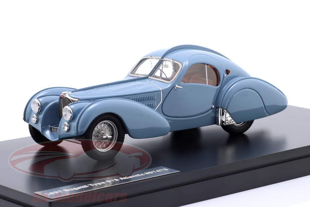 Bugatti T57S Atlantic Année de construction 1937 gris-bleu 1:43 Matrix
