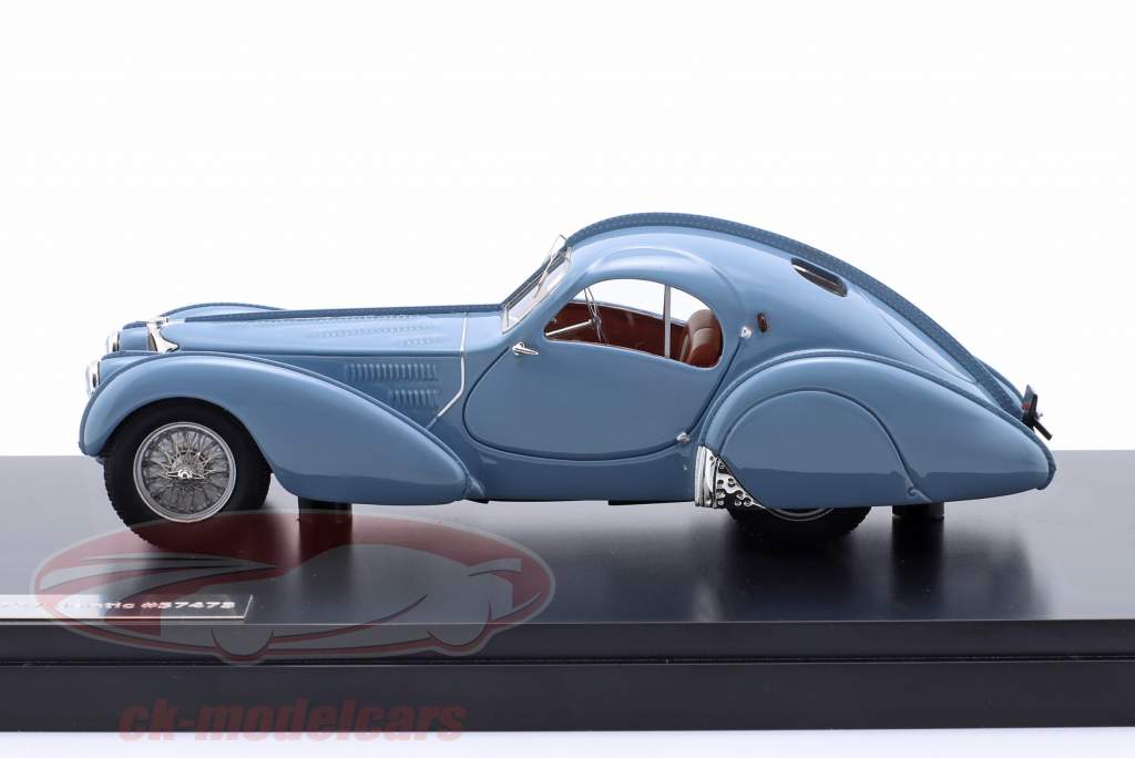 Bugatti T57S Atlantic 建設年 1937 灰青色 1:43 Matrix