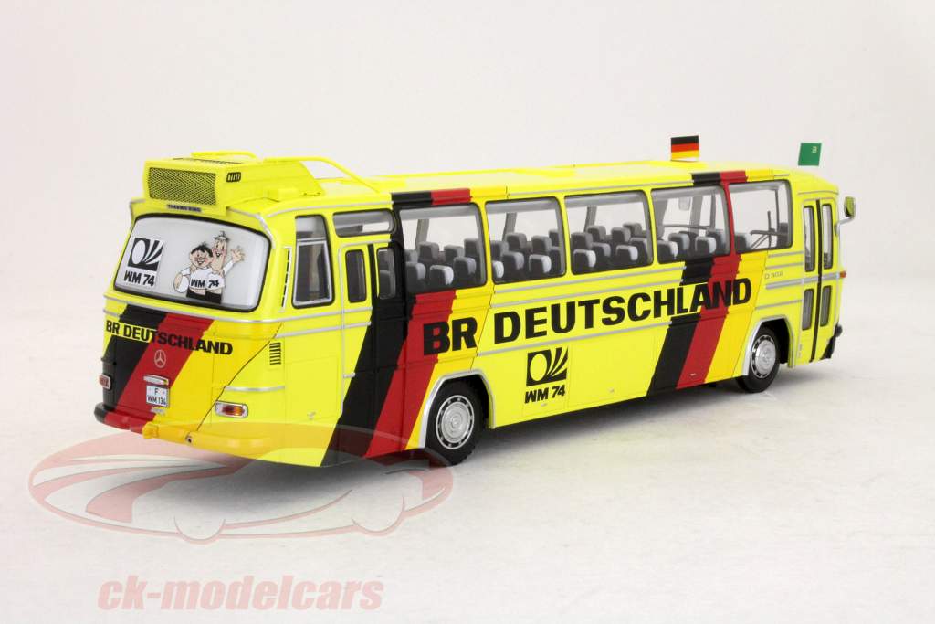 Mercedes-Benz O302 coupe du monde football 1974 bus de l'équipe BR Allemagne 1:43 Minichamps
