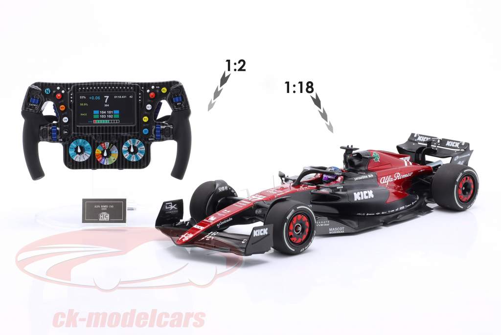 Bottas #77 & Guanyou #24 Alfa Romeo C43 fórmula 1 2023 volante 1:2 HC Models