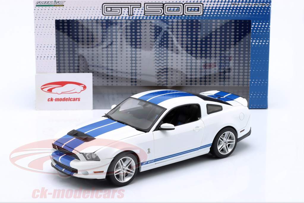 Shelby Cobra GT500 Baujahr 2011 weiß / blau 1:18 Greenlight