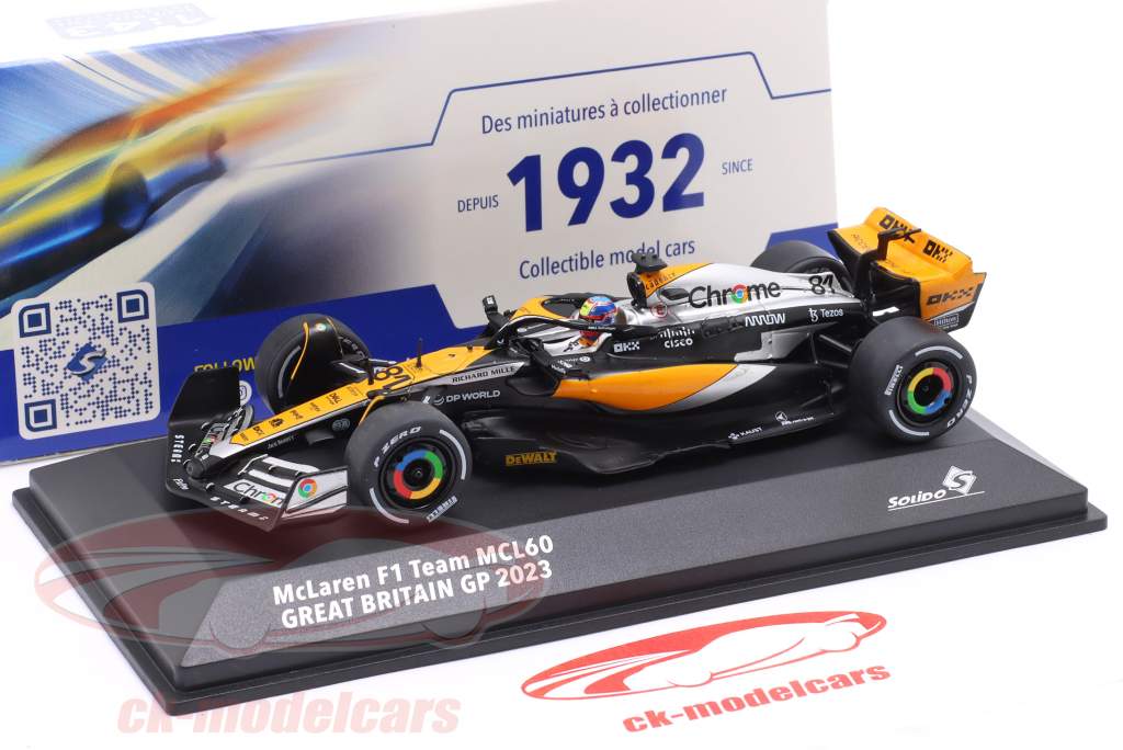 Oscar Piastri MCL60 #81 4th Great Britain GP Formula 1 2023 1:43 Solido