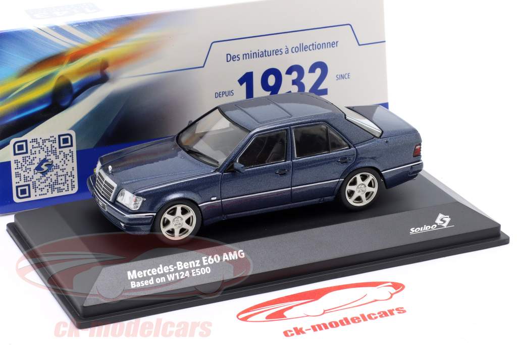 Mercedes-Benz E60 AMG gebaseerd op W124 E500 1994 nautisch blauw 1:43 Solido