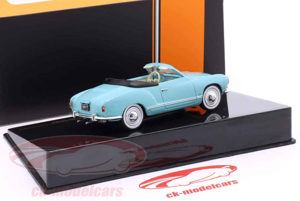 Volkswagen VW Karmann Ghia Cabriolet Année de construction 1957 bleu clair 1:43 Ixo