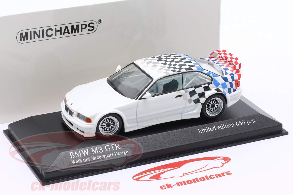 BMW M3 (E36) GTR Année de construction 1993 blanc / Motorsport Design 1:43 Minichamps
