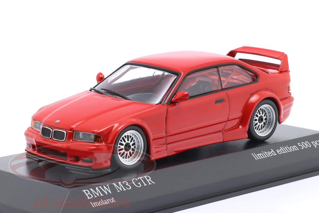 BMW M3 (E36) GTR Année de construction 1993 rouge 1:43 Minichamps