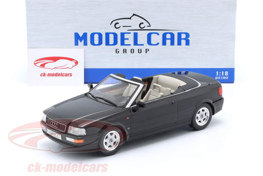 Audi Cabriolet Ano de construção 1991 preto 1:18 ModelCar Group