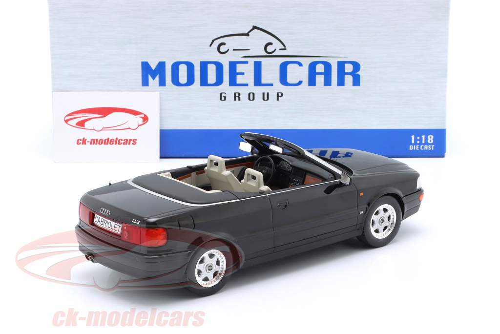 Audi Cabriolet Ano de construção 1991 preto 1:18 ModelCar Group